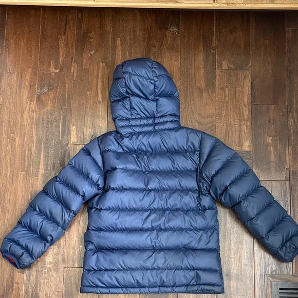 Patagonia Navy Puffer Jacket with Rust Accents Boys Size L/12 - Picture 2 of 3
